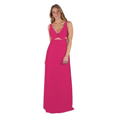 VESTIDO LARGO MUJER MARIA PASKARO FUCSIA ALGARVE LYCRA DUPONT - 1