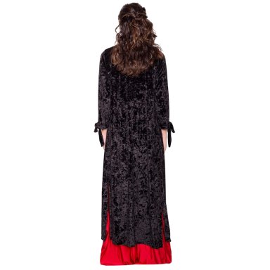 TAPADO KIMONO LARGO REGULAR FIT MUJER MARIA PASKARO NEGRO VERONA JASPEADO TERCIOPELO - 3
