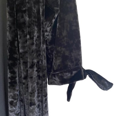 TAPADO KIMONO LARGO REGULAR FIT MUJER MARIA PASKARO NEGRO VERONA JASPEADO TERCIOPELO - 4