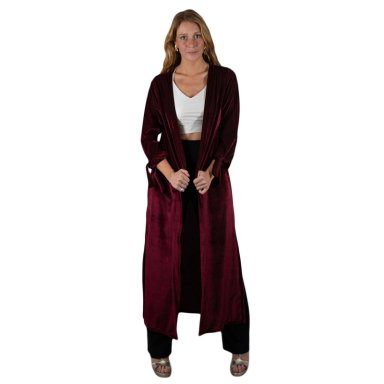 TAPADO KIMONO LARGO VERONA BURDEO OSCURO TERCIOPELO MARIA PASKARO - BURDEO - L/XL - 1