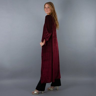TAPADO KIMONO LARGO VERONA BURDEO OSCURO TERCIOPELO MARIA PASKARO - BURDEO - L/XL - 2