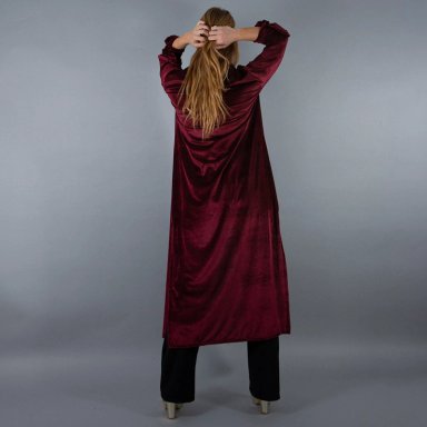 TAPADO KIMONO LARGO VERONA BURDEO OSCURO TERCIOPELO MARIA PASKARO - BURDEO - L/XL - 3