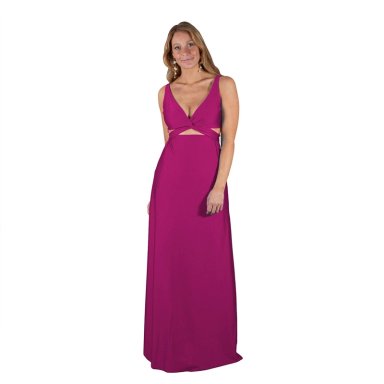 VESTIDO LARGO ALGARVE MAGENTA LYCRA MARIA PASKARO - 1