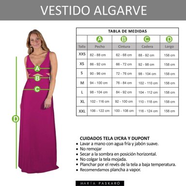 VESTIDO LARGO ALGARVE MAGENTA LYCRA MARIA PASKARO - 5