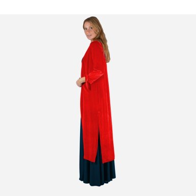 TAPADO KIMONO LARGO VERONA ROJO TERCIOPELO MARIA PASKARO - 2