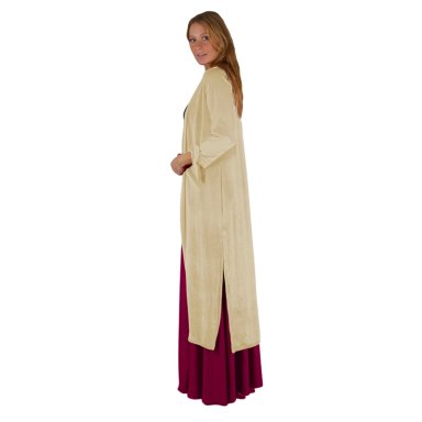 TAPADO KIMONO LARGO VERONA BEIGE TERCIOPELO MARIA PASKARO - 2