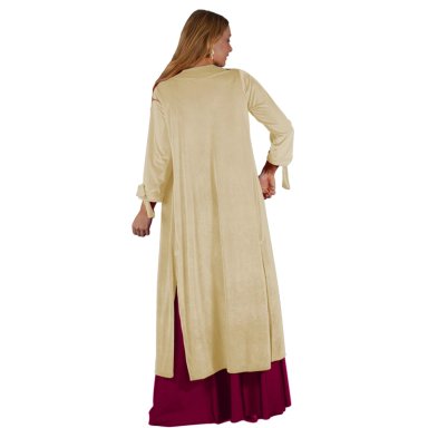 TAPADO KIMONO LARGO VERONA BEIGE TERCIOPELO MARIA PASKARO - 3