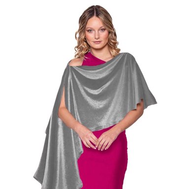 TAPADO CAPA MULTIFORMA CATANIA GRIS TERCIOPELO MARIA PASKARO - 1