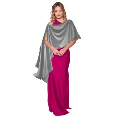 TAPADO CAPA MULTIFORMA CATANIA GRIS TERCIOPELO MARIA PASKARO - 2