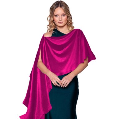 TAPADO CAPA MULTIFORMA MUJER MARIA PASKARO FUCSIA CATANIA TERCIOPELO - 1