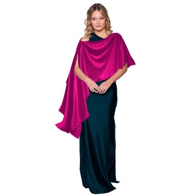 TAPADO CAPA MULTIFORMA MUJER MARIA PASKARO FUCSIA CATANIA TERCIOPELO - 2