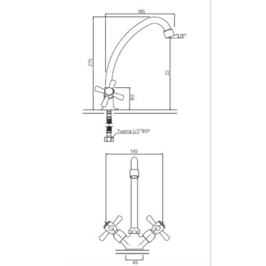 LLAVE GRIFERIA LAVAPLATOS MOSSINI CRUZ - 4