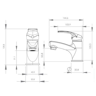 MONOMANDO STRETTO LAVAMANOS CAPRI MDF - 6
