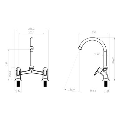 LLAVE GRIFERIA LAVAPLATO TIPO V BOGEN - 8