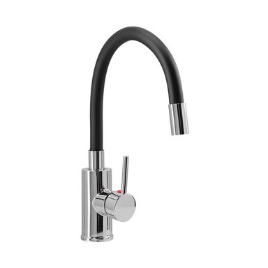 GRIFERIA MONOMANDO LAVAPLATOS OREGON FLEX CROMO/NEGRO MATE - 1