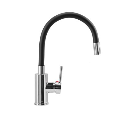 GRIFERIA MONOMANDO LAVAPLATOS OREGON FLEX CROMO/NEGRO MATE - 2
