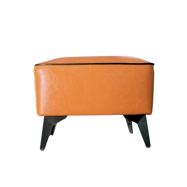TABURETE REPOSAPIE S OTOMANO RECTANGULAR ECO CUERO CARAMELO - 3