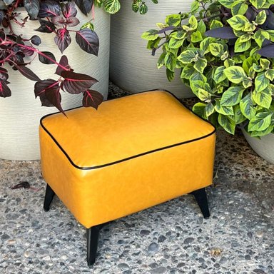 TABURETE REPOSAPIE S OTOMANO RECTANGULAR ECO CUERO CARAMELO - 7