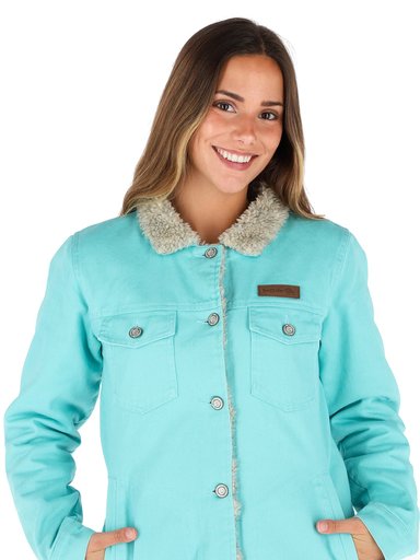 CHAQUETA FORESTA I3 TURQUESA - LANA JASPEADO MUJER - 3