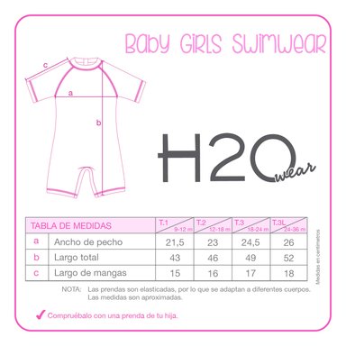 TRAJE DE BAÑO BEBE NIÑA BODY UV 50 VERDE H2O WEAR - 3