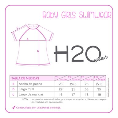 TRAJE DE BAÑO BEBE NIÑA SET UV 50 DISNEY ARIEL TURQUESA - 4
