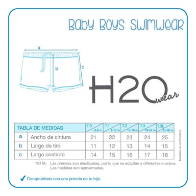TRAJE BAÑO SHORT NIÑO H2O WEAR AZUL BEBÉ - 3