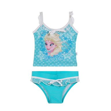TRAJE DE BAÑO TANKINI PARA NIÑA TURQUESA - 1