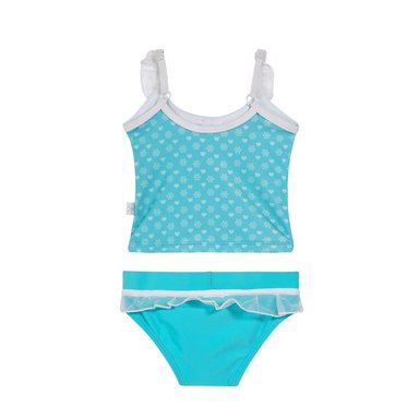 TRAJE DE BAÑO TANKINI PARA NIÑA TURQUESA - 2