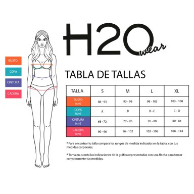 BIKINI COPA BANDEAU ESTAMPADO VERDE H2O WEAR - 4