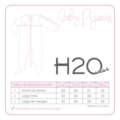 PIJAMA NIÑA H2O WEAR BEBÉ POLAR SUSTENTABLE NARANJO - 3