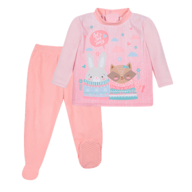 PIJAMA BEBÉ NIÑA POLAR RECICLADO GET COZY ROSA H2O WEAR - 1