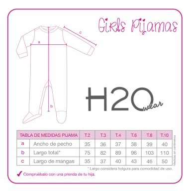 PIJAMA NIÑA POLAR  ESTAMPADO H2O WEAR CELESTE - 3
