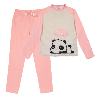 PIJAMA TEENS NIÑA SHERPA POLAR BORDADO H2O WEAR CORAL - 1