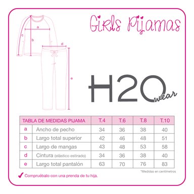 PIJAMA NIÑA H2O WEAR ROSA POLAR SUSTENTABLE - 3