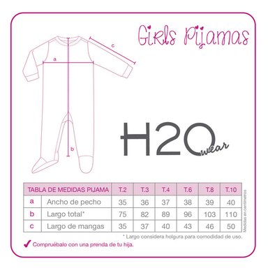 PIJAMA NIÑA H2O WEAR ROSA POLAR SUSTENTABLE - 3