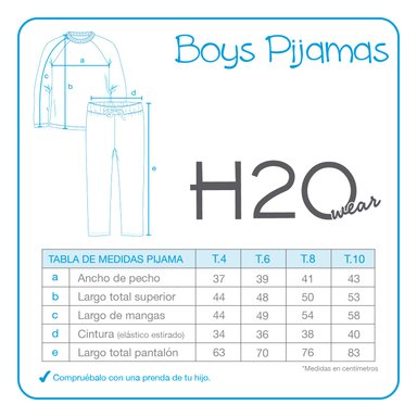 PIJAMA NIÑO POLAR SUSTENTABLE H2O WEAR AZUL - 3