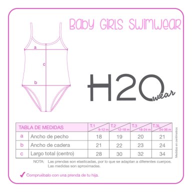 TRAJE DE BAÑO BEBE NIÑA UV30 MANGA CORTA H2O WEAR BLANCO - 3