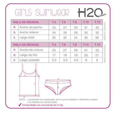 TRAJE DE BAÑO NIÑA H2O WEAR ROSADO TANKINI UV30+ PARA - 1