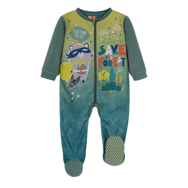 PIJAMA POLAR SUSTENTABLE NIÑO H2O WEAR VERDE BEBE ENTERO - 1