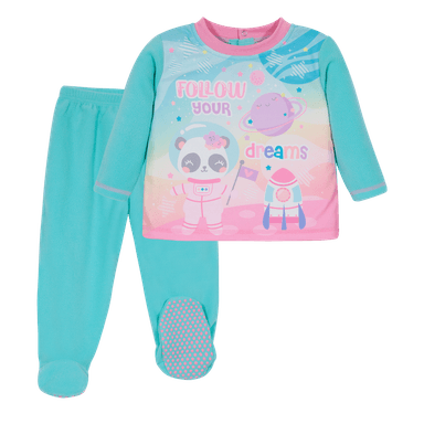PIJAMA NIÑA H2O WEAR BEBÉ CONJUNTO POLAR SUSTENTABLE TURQUESA - 1