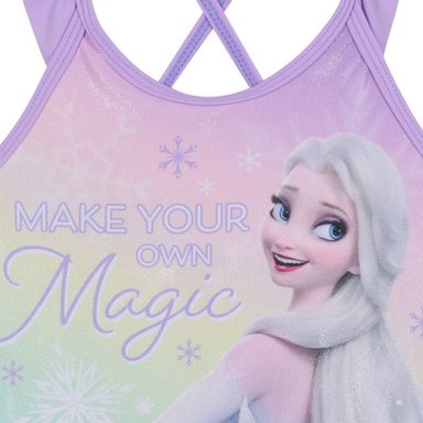 TRAJE DE BAÑO NIÑA DISNEY LILA ENTERO FROZEN C/VUELOS - 3