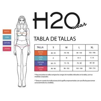TRAJE DE BAÑO MUJER H2O WEAR BIKINI TOP COPAS ESTAMPADO PARA NEGRO - 3