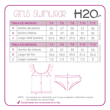 TRAJE DE BAÑO NIÑA H2O WEAR ROSADO TANKINI UV30+ - 3