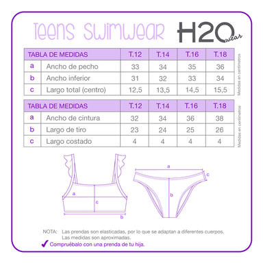 TRAJE DE BAÑO NIÑA H2O WEAR TEENS BIKINI UV30+ VUELOS - 3