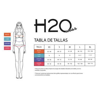 TRAJE DE BAÑO MUJER TOP KIM NEGRO H2O WEAR - 4
