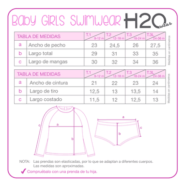 TRAJE DE BAÑO BEBE NIÑA SET UV50  M/LARGA MINNIE DISNEY - 4