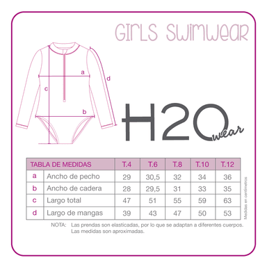 TRAJE DE BAÑO NIÑA M/LARGA  H2O WEAR ROSADO - 4