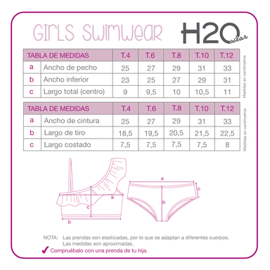 TRAJE DE BAÑO NIÑA BIKINI 1 HOMBRO UV50 H2O WEAR LILA - 4