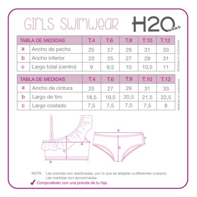 TRAJE DE BAÑO NIÑA BIKINI 1 HOMBRO UV50 H2O WEAR ROSADO - 4