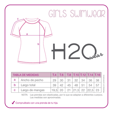 TRAJE DE BAÑO NIÑA POLERA UV50 M/CORTA H2O WEAR CALIPSO - 4